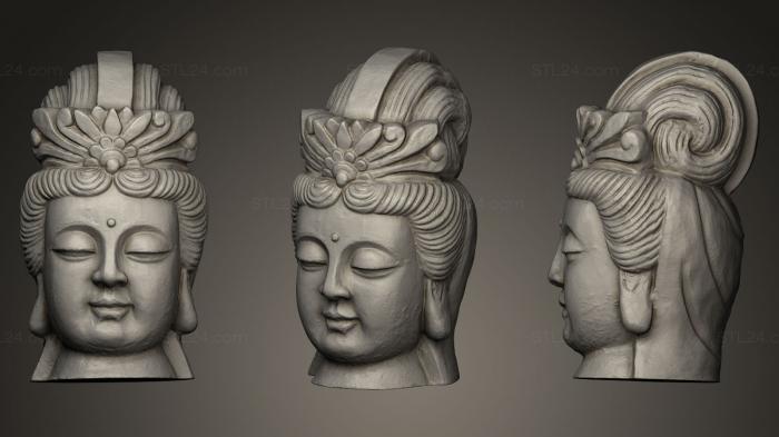 Скульптуры индийские (Голова Будды, STKI_0032) 3D модель для ЧПУ станка
